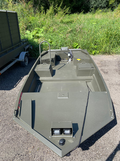 WI GO-DEVIL | 16x60 Surface Drive Boat Split Seat Layout