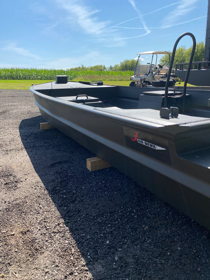 WI GO-DEVIL | 16x60 Surface Drive Boat Split Seat Layout